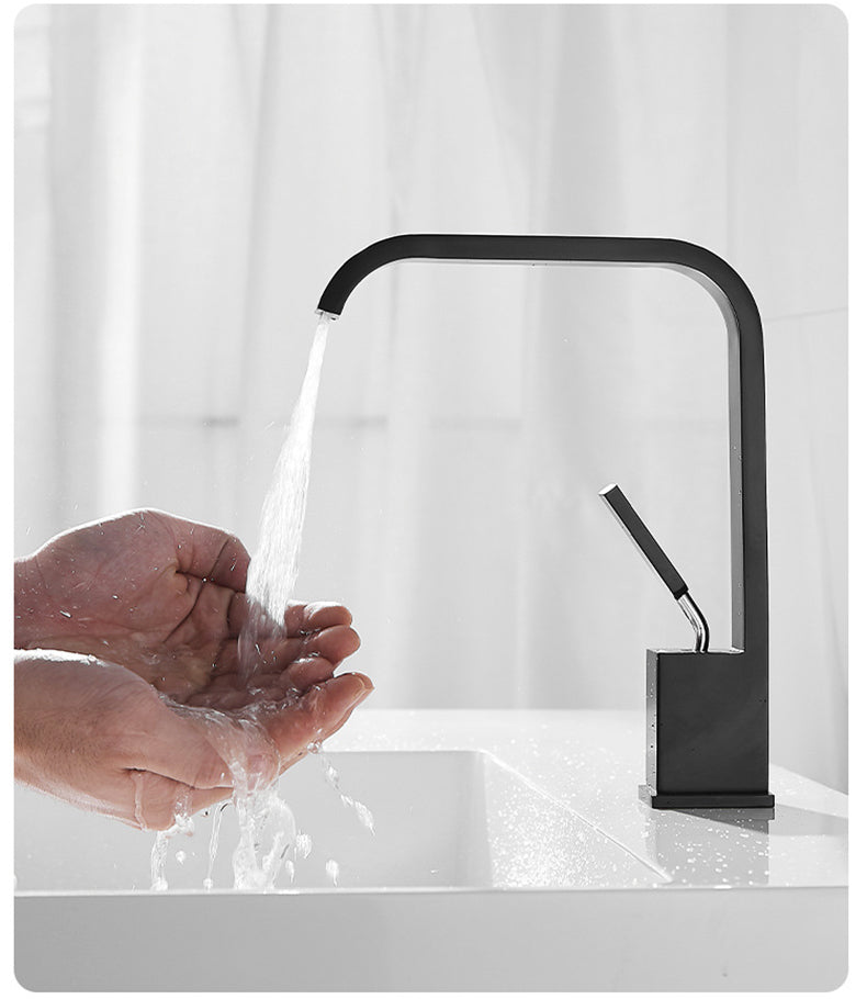 Sleek Sink Faucet with Minimalist Handle 