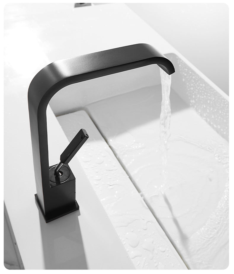 Sleek Sink Faucet with Minimalist Handle 